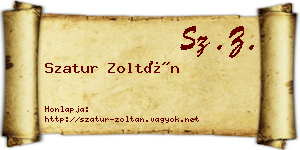 Szatur Zoltán névjegykártya