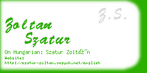 zoltan szatur business card
